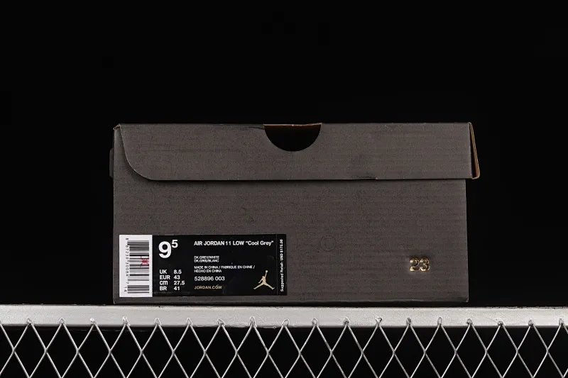 All categories Air Jordan Jordan series basketball shoes Air Jordan 11 #ZG version Air Jordan 11 Low Bred AJ11 Joe 11 new cool gray first layer genuine carbon low-top basketball shoes 528896-003
